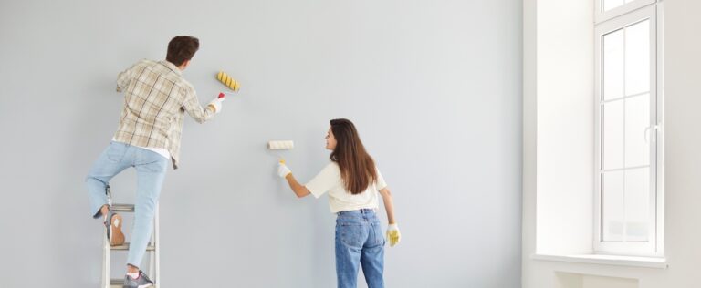 Married couple painting