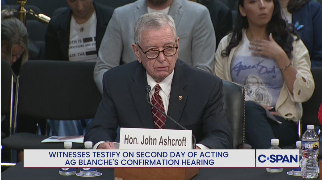 John Aschroft confirmation hearing for new AG